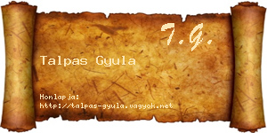 Talpas Gyula névjegykártya