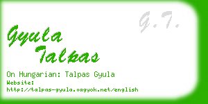 gyula talpas business card